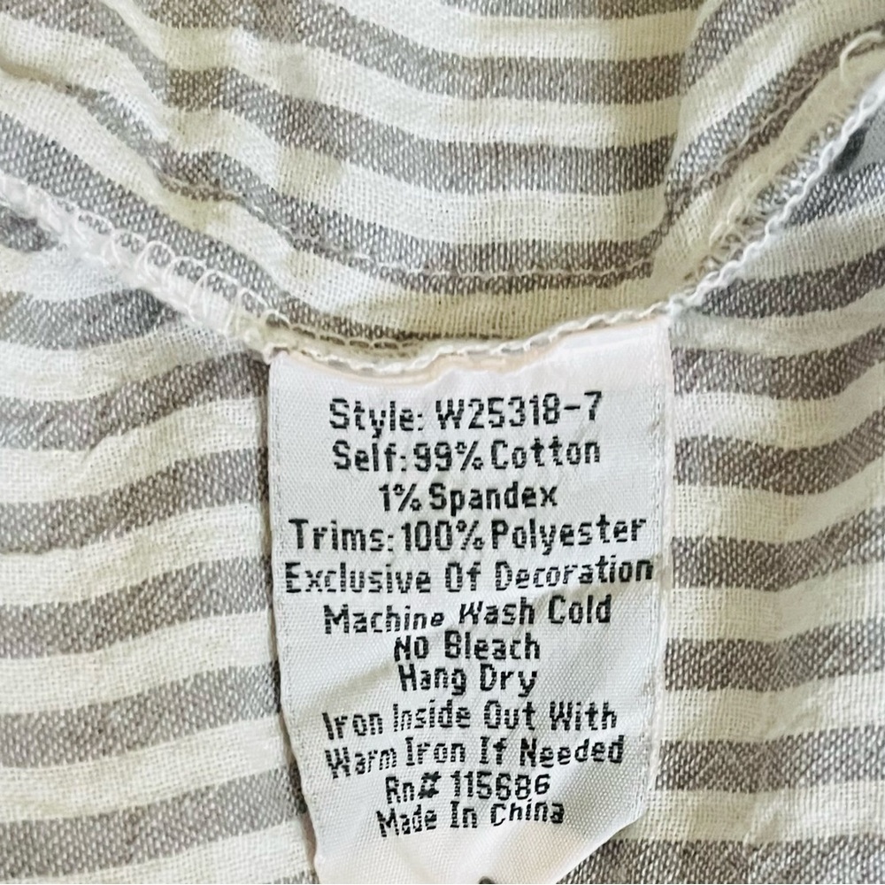 Johnny Was Striped Tunic with Navy & Rust Embroidery - Picture 10 of 10